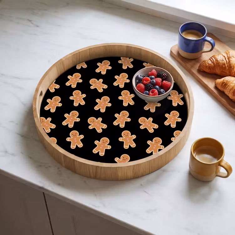 Dienblad - Peperkoek - Kerst - Zwart - Bruin — 4