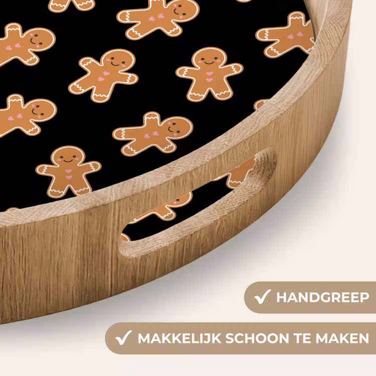 Dienblad - Peperkoek - Kerst - Zwart - Bruin — 5