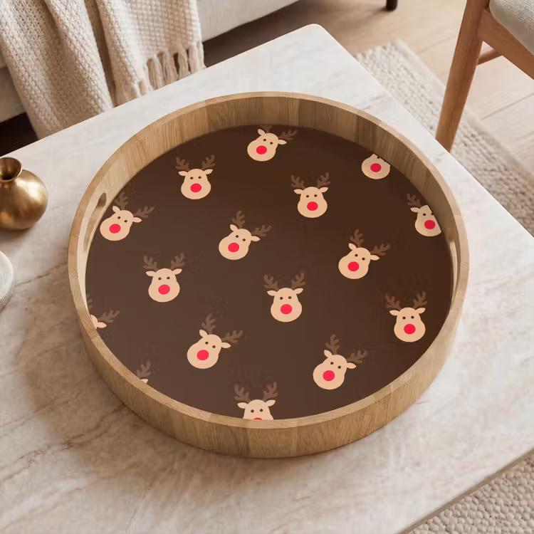 Dienblad - Rendieren - Kerst - Bruin — 2