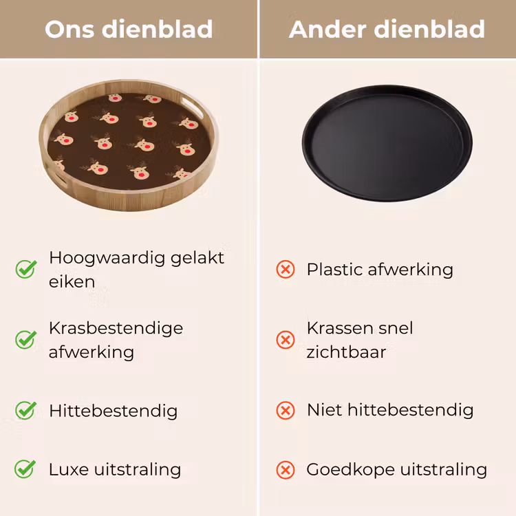 Dienblad - Rendieren - Kerst - Bruin — 3