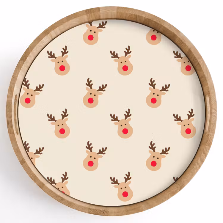 Dienblad - Rendieren - Kerst - Crème — 1