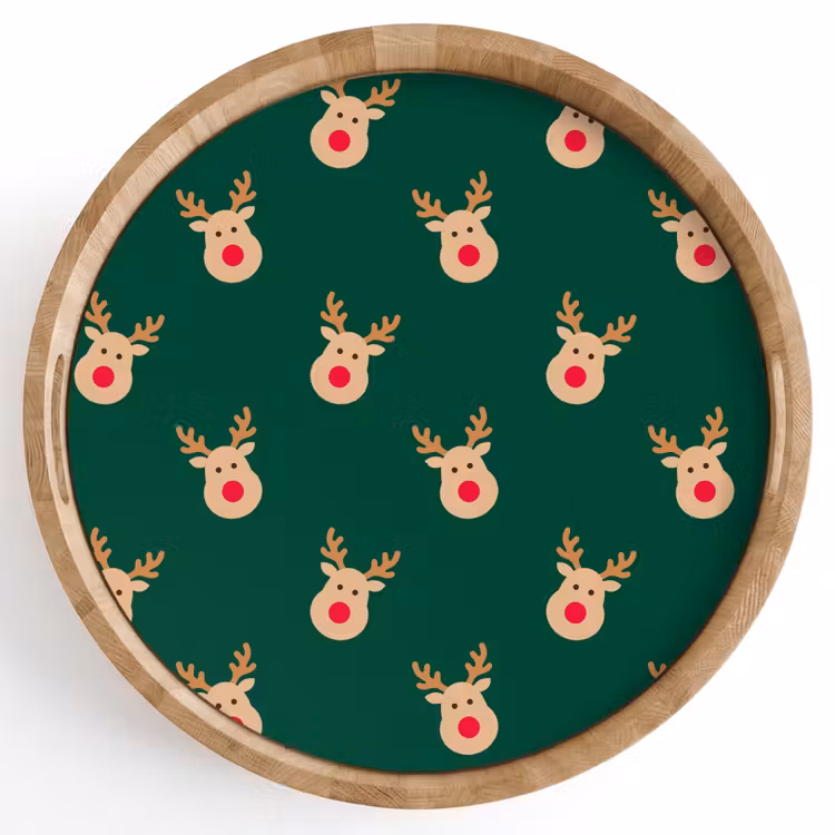 Dienblad - Rendieren - Kerst - Groen — 1