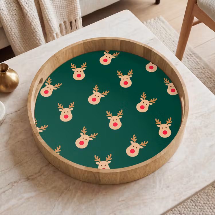 Dienblad - Rendieren - Kerst - Groen — 2