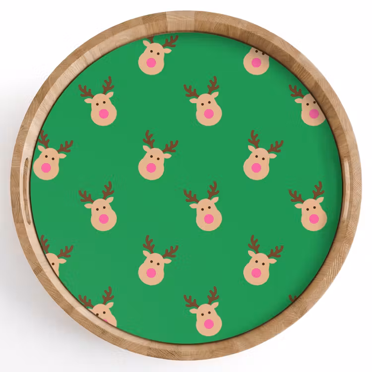Dienblad - Rendieren - Kerst - Neon - Groen — 1