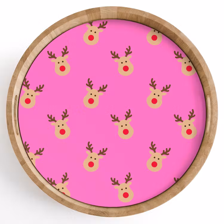 Dienblad - Rendieren - Kerst - Neon - Roze — 1