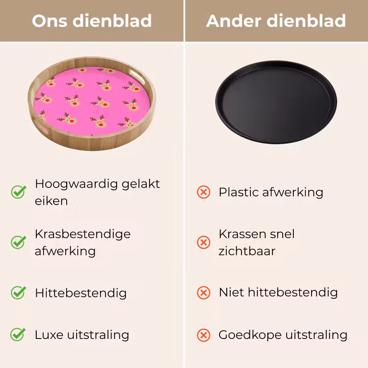 Dienblad - Rendieren - Kerst - Neon - Roze — 3