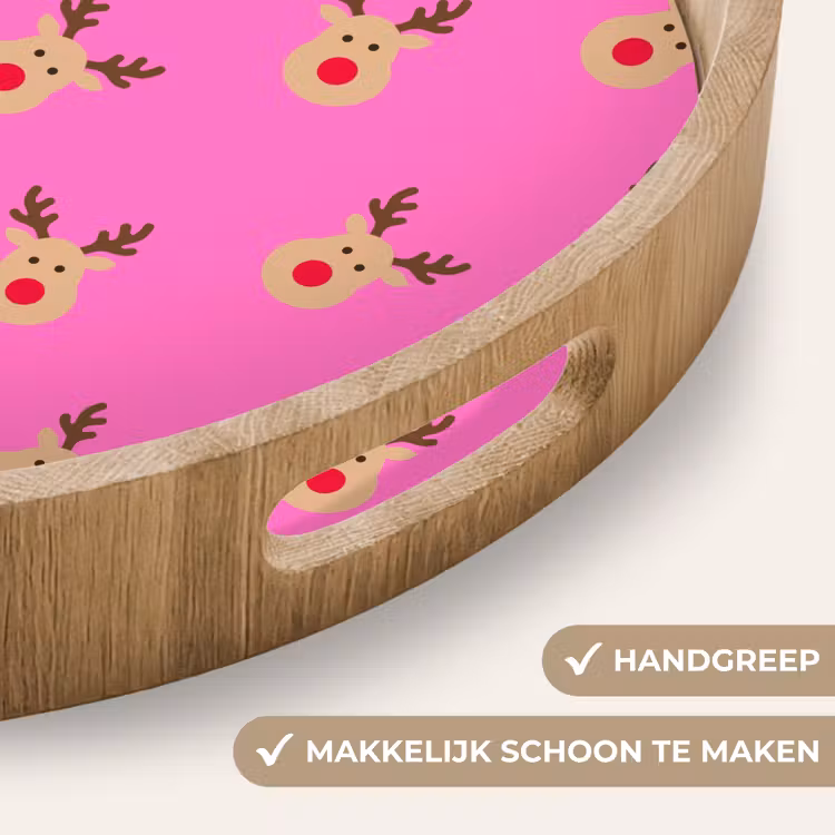 Dienblad - Rendieren - Kerst - Neon - Roze — 5