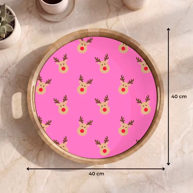 Dienblad - Rendieren - Kerst - Neon - Roze — 9