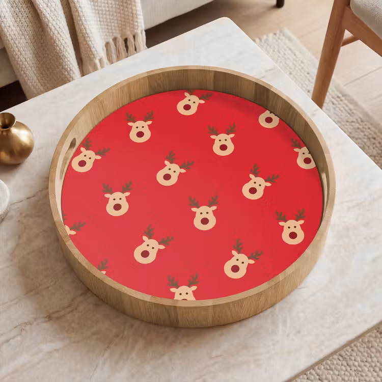Dienblad - Rendieren - Kerst - Rood — 2