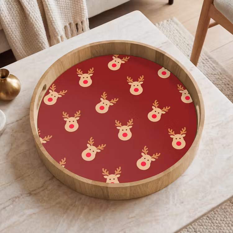 Dienblad - Rendieren - Kerst - Rood - Bruin — 2