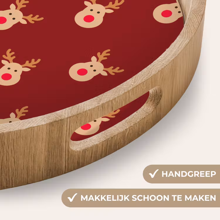 Dienblad - Rendieren - Kerst - Rood - Bruin — 5