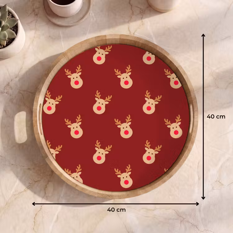 Dienblad - Rendieren - Kerst - Rood - Bruin — 9