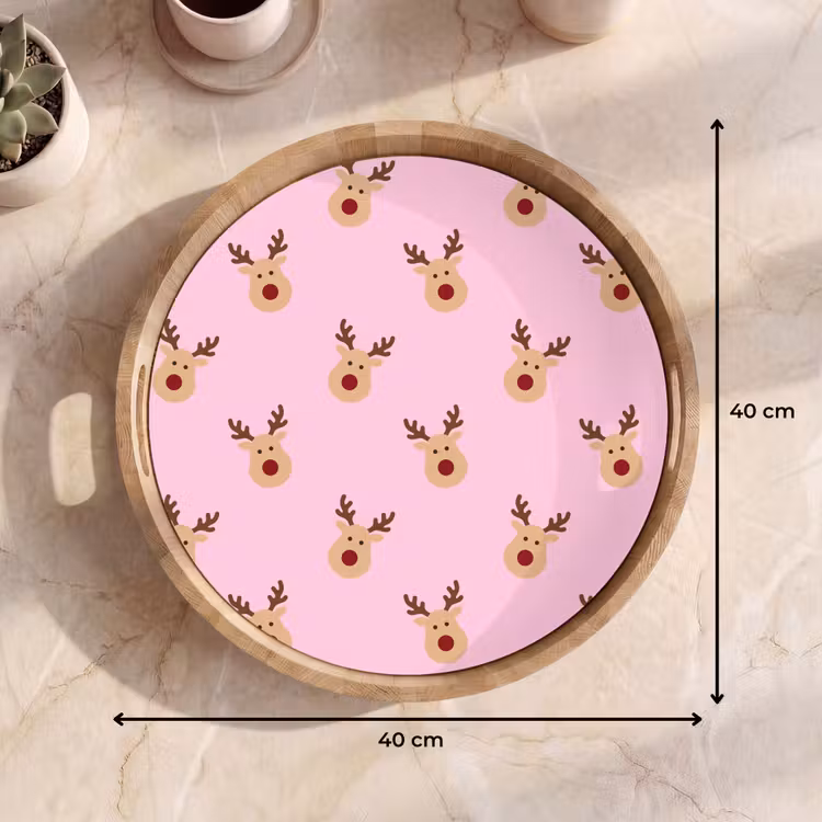Dienblad - Rendieren - Kerst - Roze — 9