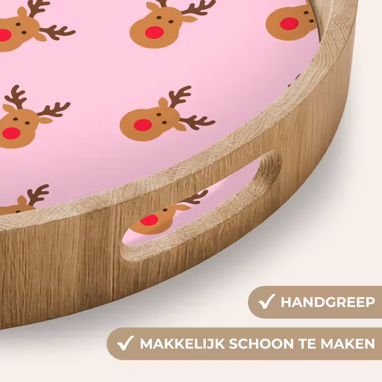 Dienblad - Rendieren - Kerst - Roze - Rood — 5