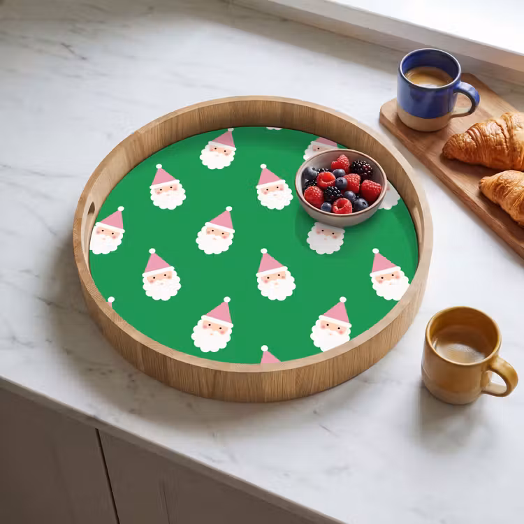 Dienblad - Kerstman - Kerst - Roze - Groen — 4