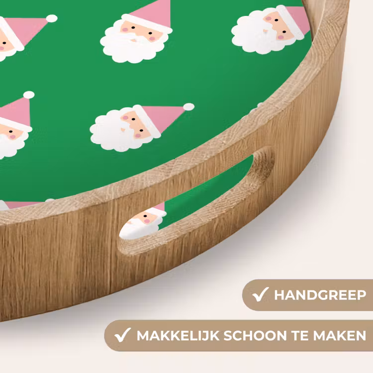 Dienblad - Kerstman - Kerst - Roze - Groen — 5