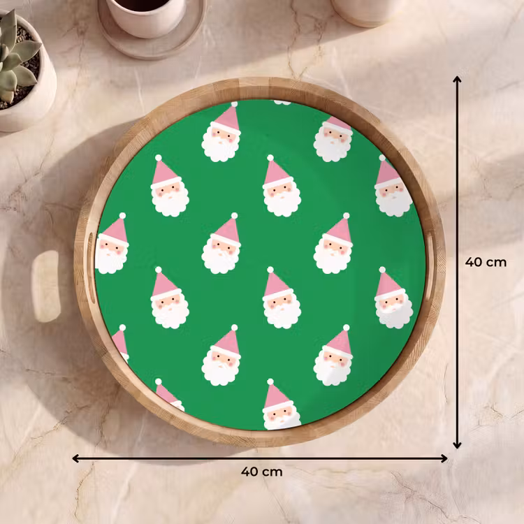 Dienblad - Kerstman - Kerst - Roze - Groen — 9