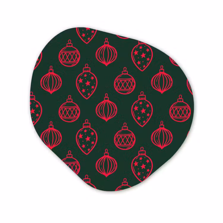 Organisch schilderij glas - Kerstbal - Rood - Groen — 1