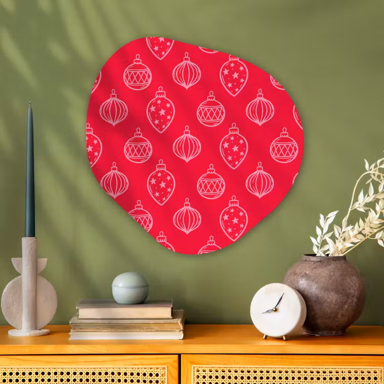 Organisch schilderij glas - Kerstbal - Rood - Roze — 2