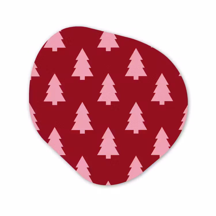 Organisch schilderij glas - Kerstboom - Burguny - Roze — 1
