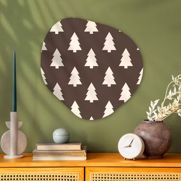 Organisch schilderij glas - Kerstboom - Grijs - Crème — 2