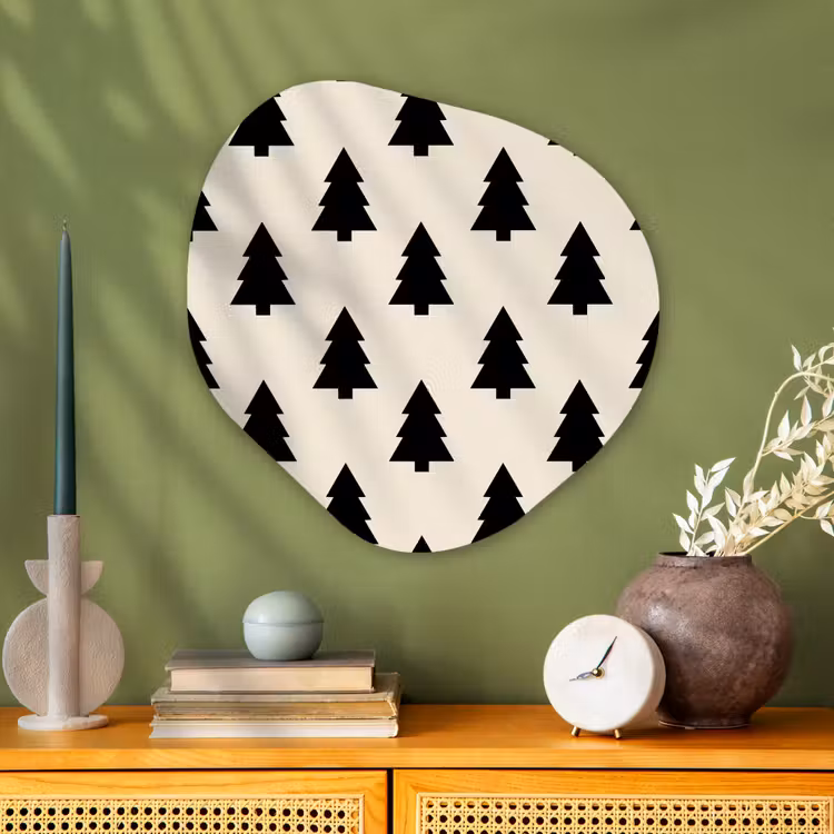 Organisch schilderij glas - Kerstboom - Wit - Zwart — 2