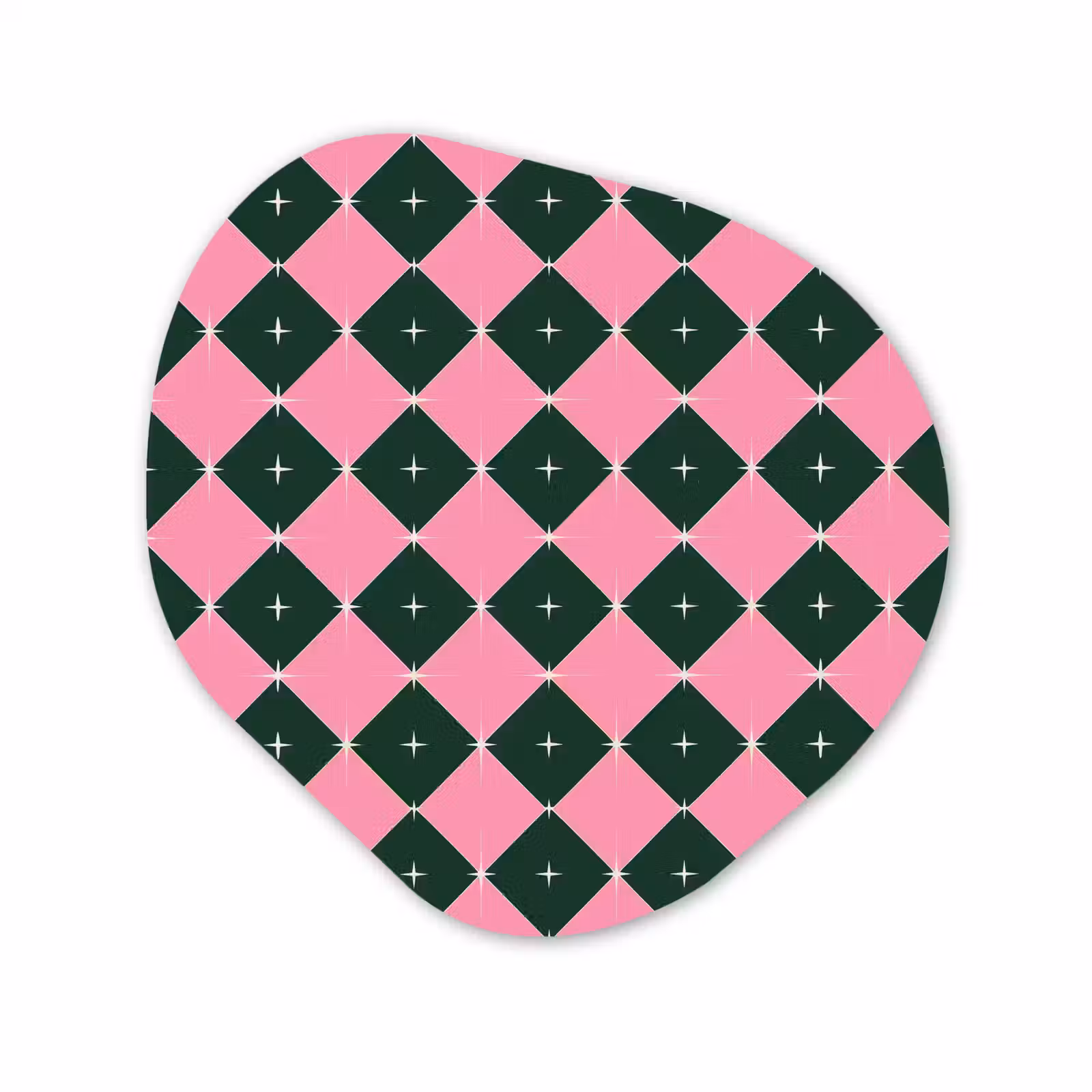 Organisch schilderij glas - Kerst - Roze - Groen - Ster — 1