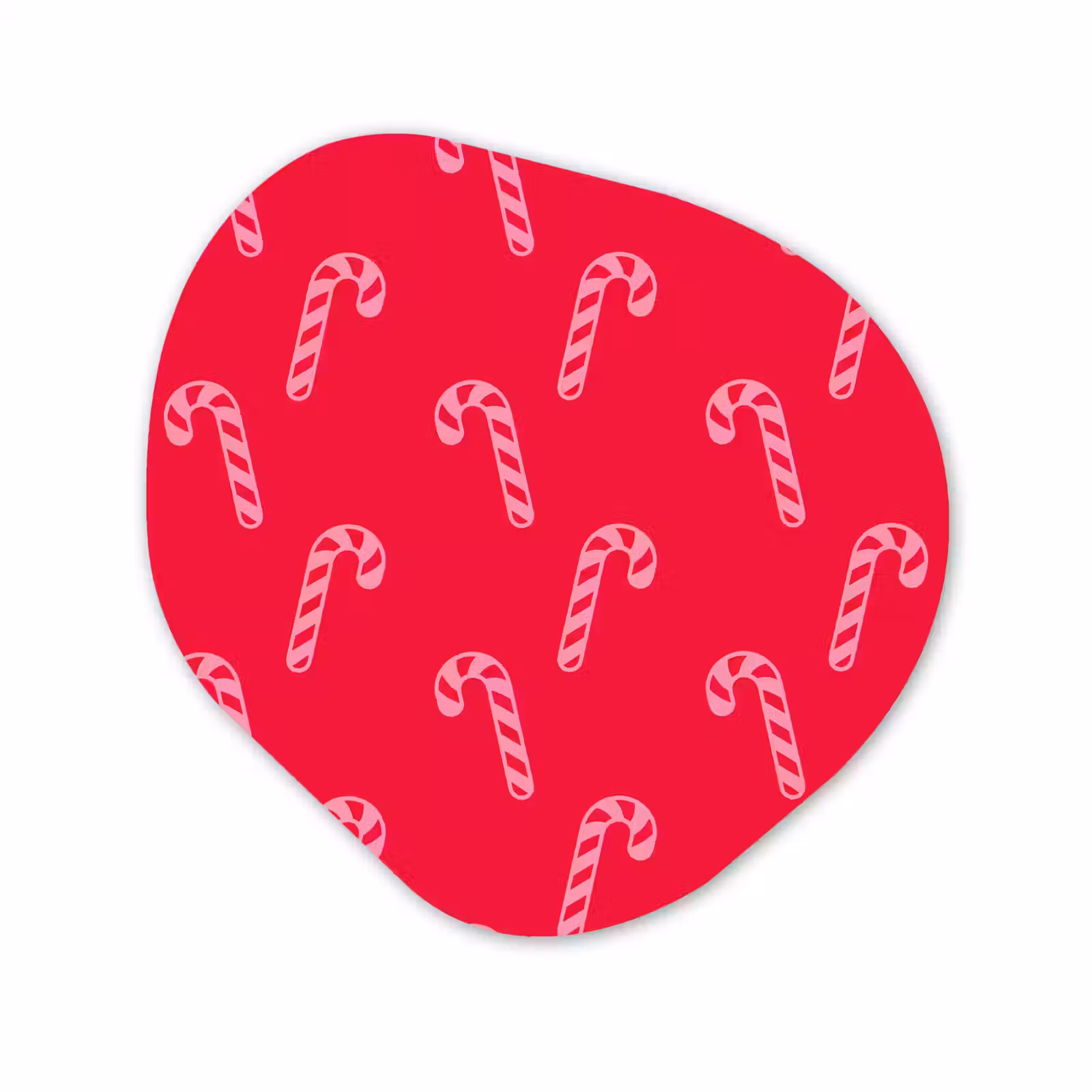 Organisch schilderij glas - Kerst - Roze - Rood - Zuurstok — 1