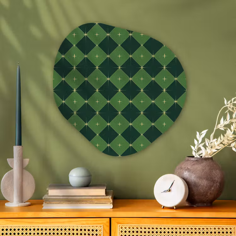 Organisch schilderij glas - Ster - Groen - Kerst — 2