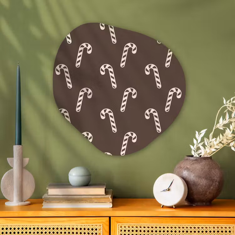Organisch schilderij glas - Kerst - Crème - Taupe - Zuurstok — 2