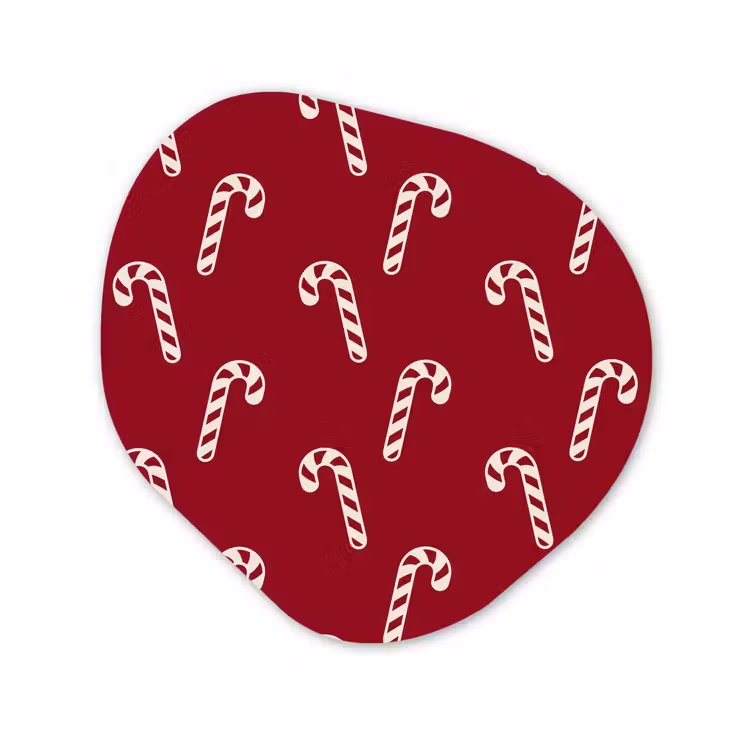 Organisch schilderij glas - Kerst - Rood - Wit - Zuurstok — 1