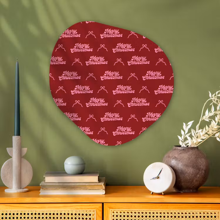 Organisch schilderij glas - Tekst - Rood - Roze - Strik — 2