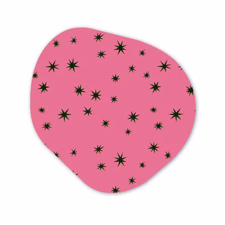 Organisch schilderij glas - Ster - Groen - Roze - Kerst — 1