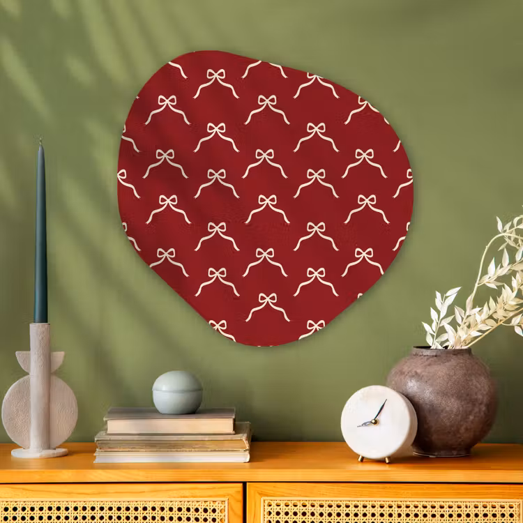 Organisch schilderij glas - Strik - Kerst - Rood - Wit — 2