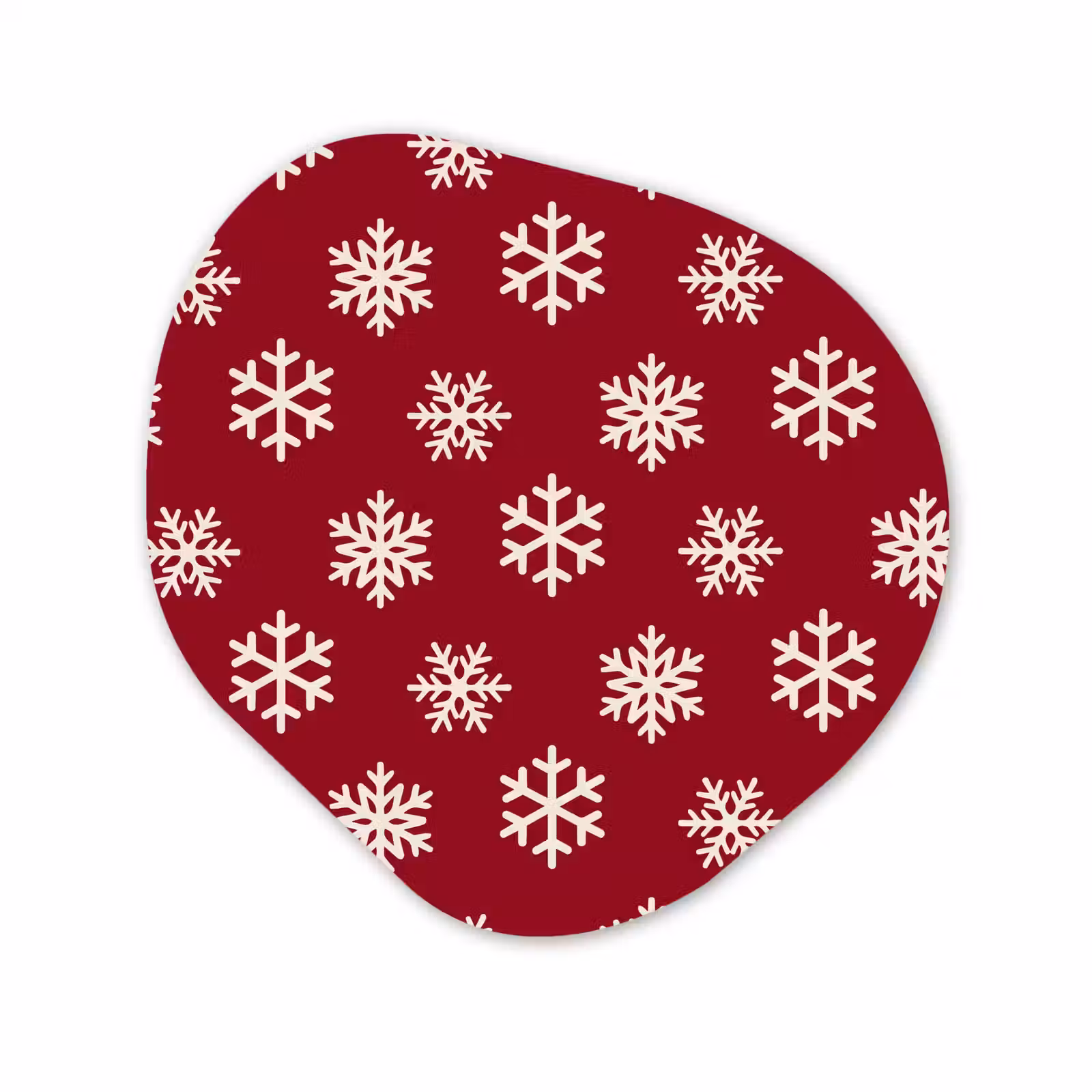 Organisch schilderij glas - Sneeuwvlok - Rood - Wit - Kerst — 1
