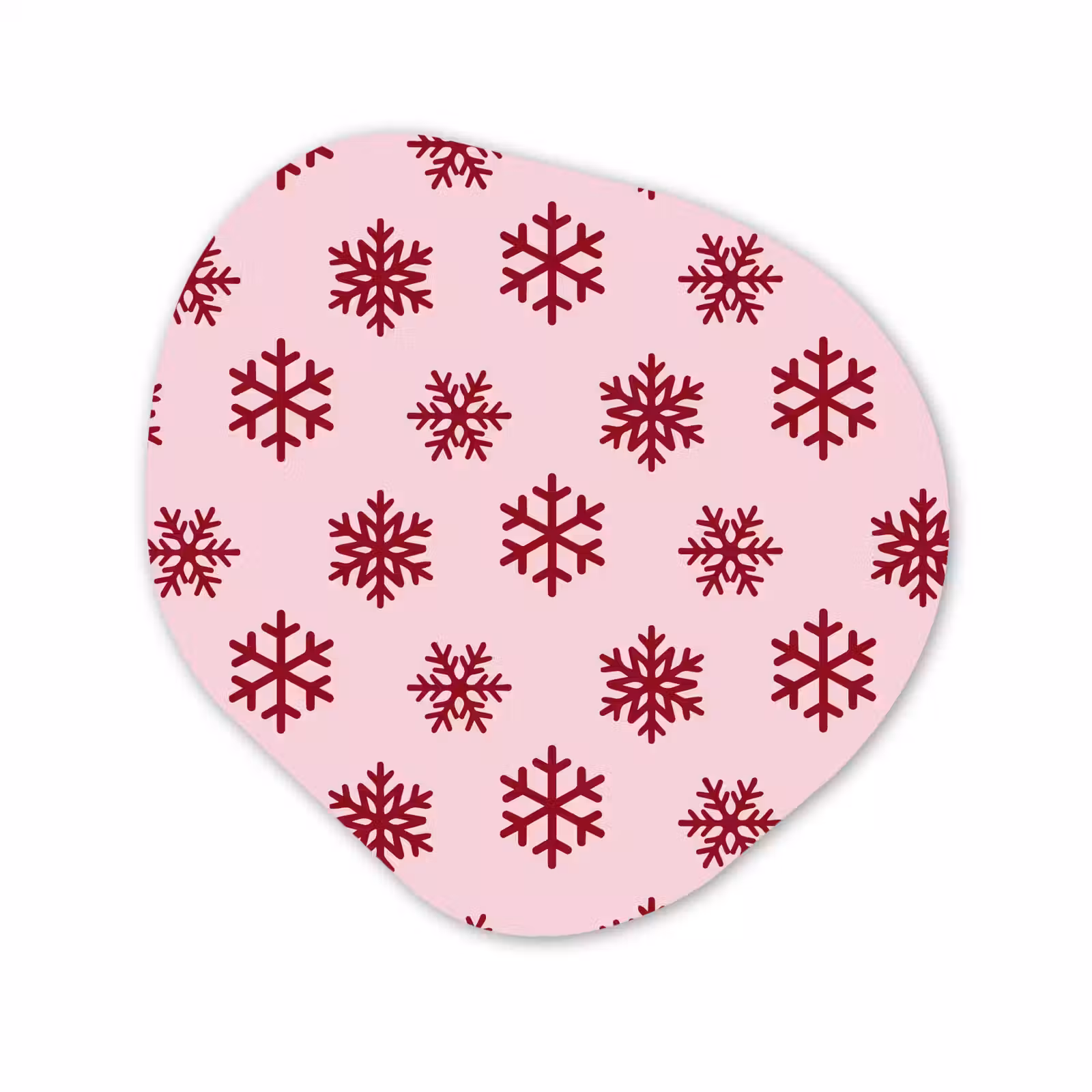Organisch schilderij glas - Sneeuwvlok - Roze - Rood - Kerst — 1