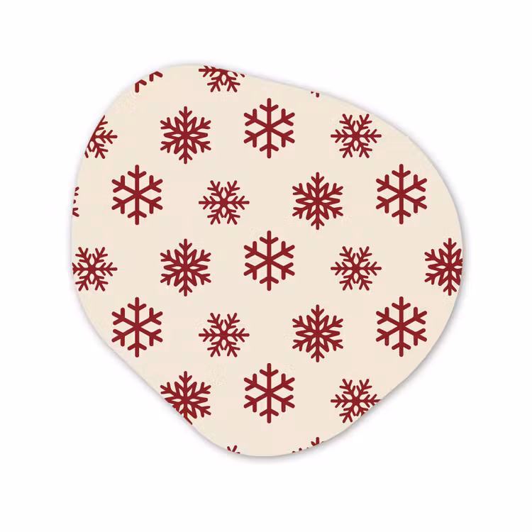 Organisch schilderij glas - Sneeuwvlok - Crème - Rood — 1