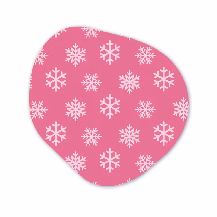 Organisch schilderij glas - Sneeuwvlok - Kerst - Roze — 1