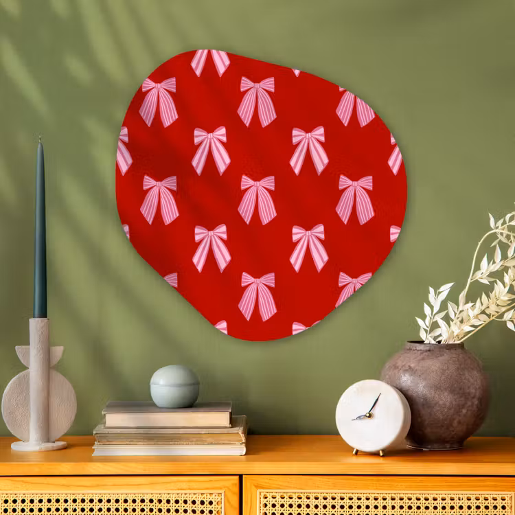 Organisch schilderij glas - Strikken - Kerst - Rood - Roze — 2