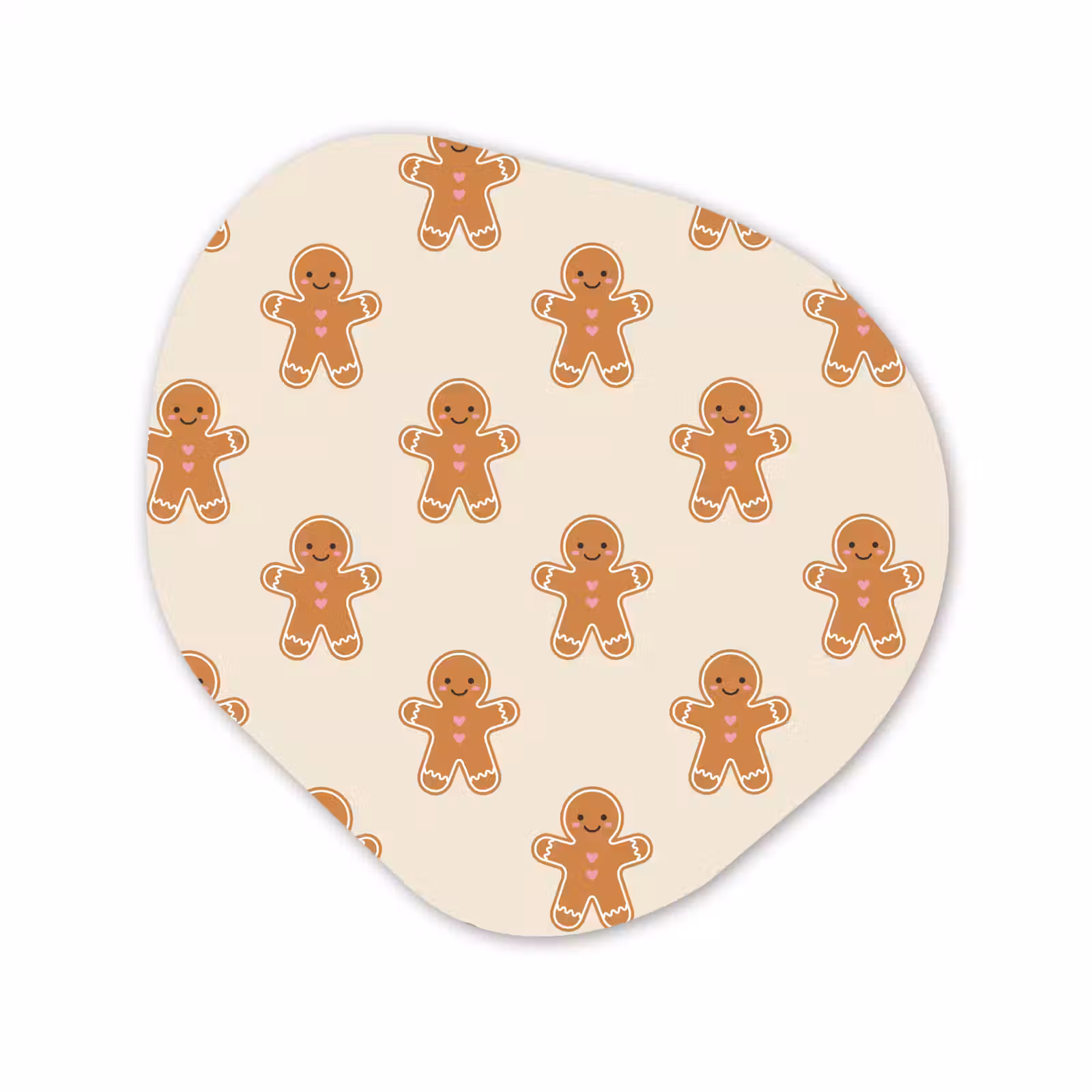 Organisch schilderij glas - Peperkoek - Kerst - Crème — 1