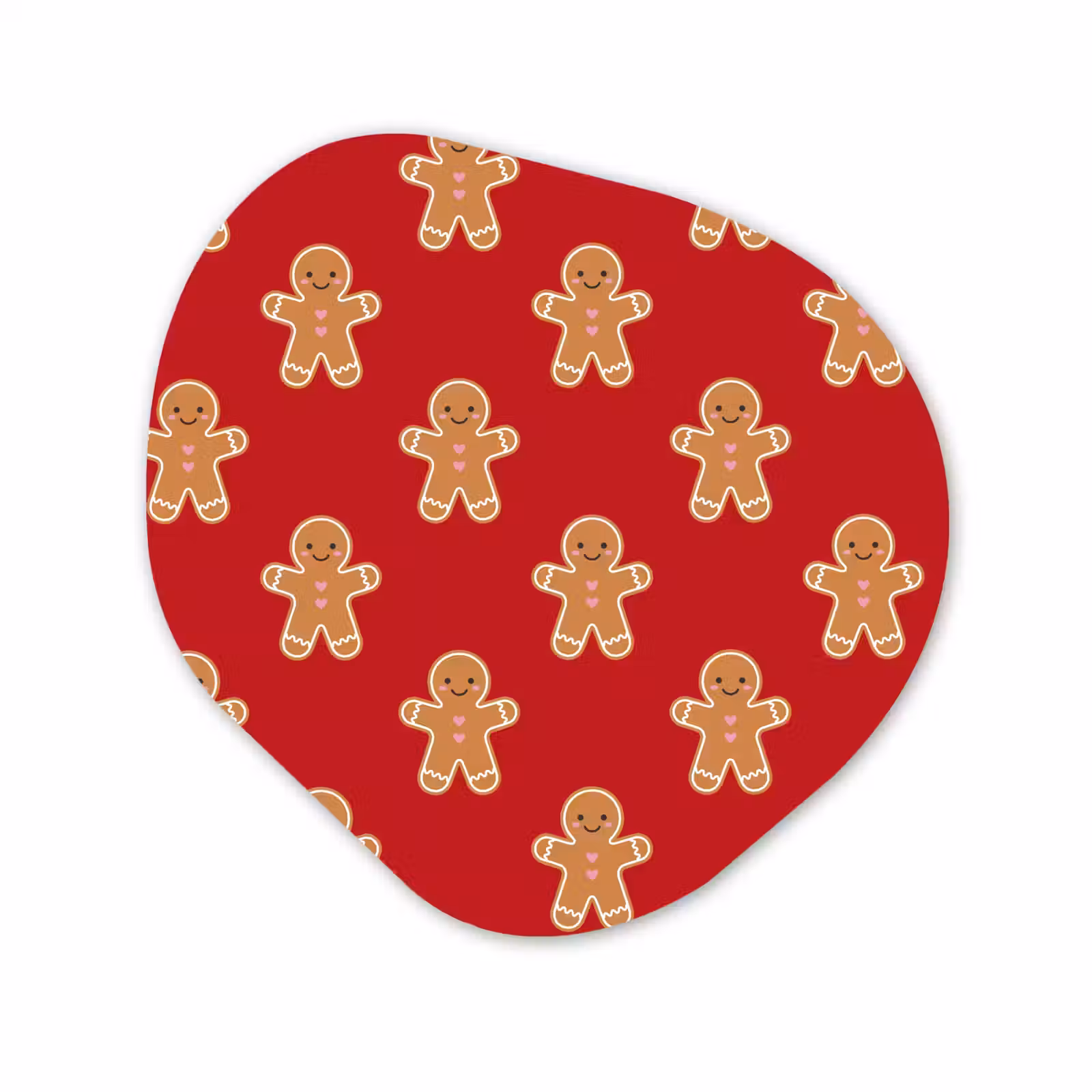 Organisch schilderij glas - Peperkoek - Kerst - Rood — 1