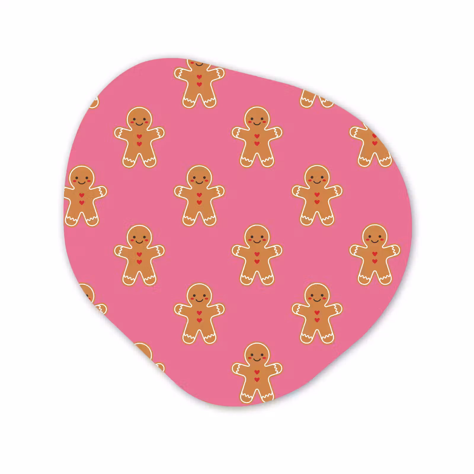Organisch schilderij glas - Peperkoek - Kerst - Roze - Bruin — 1