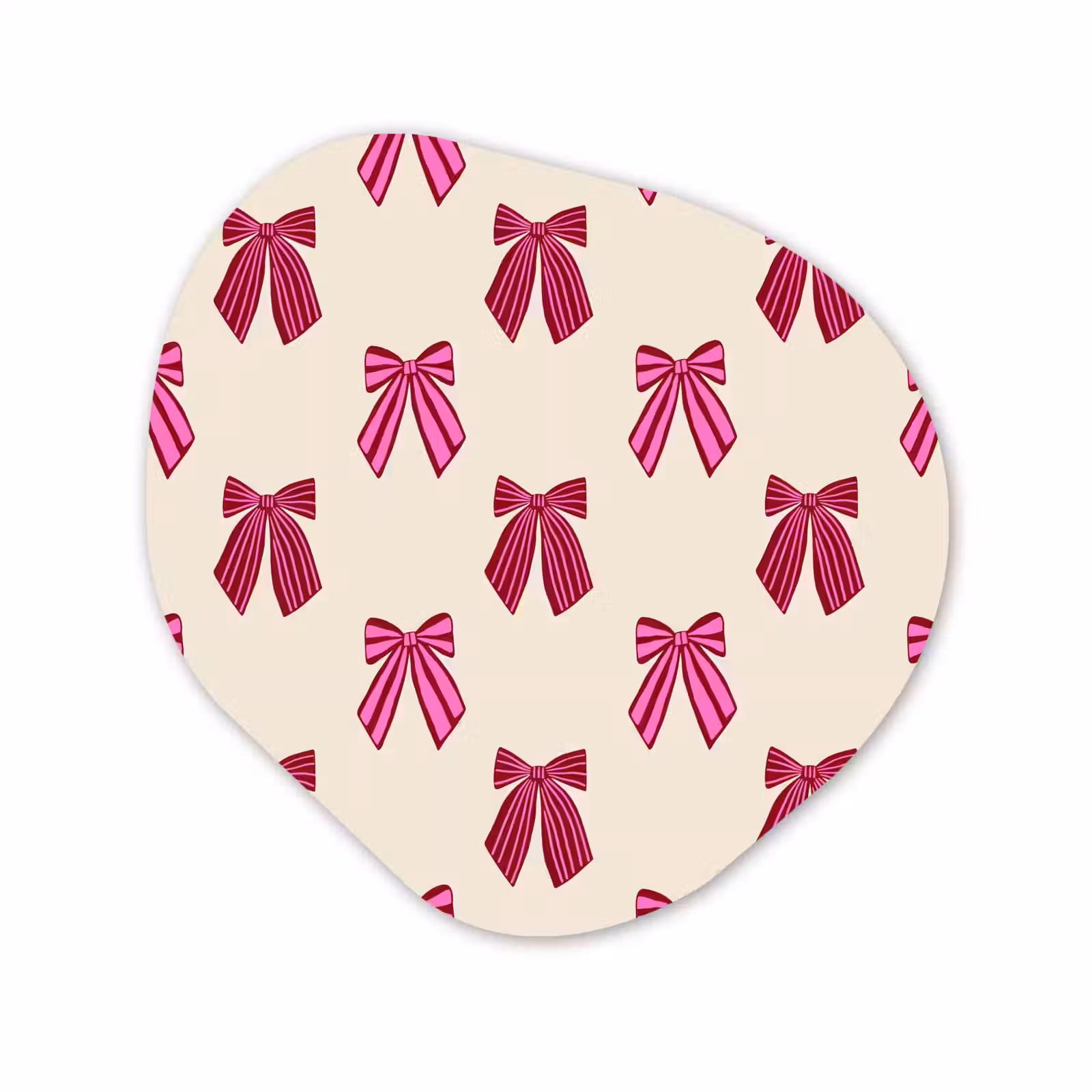Organisch schilderij glas - Strikken - Kerst - Roze - Crème — 1