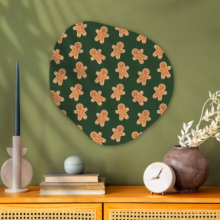 Organisch schilderij glas - Peperkoek - Kerst - Groen - Bruin — 2
