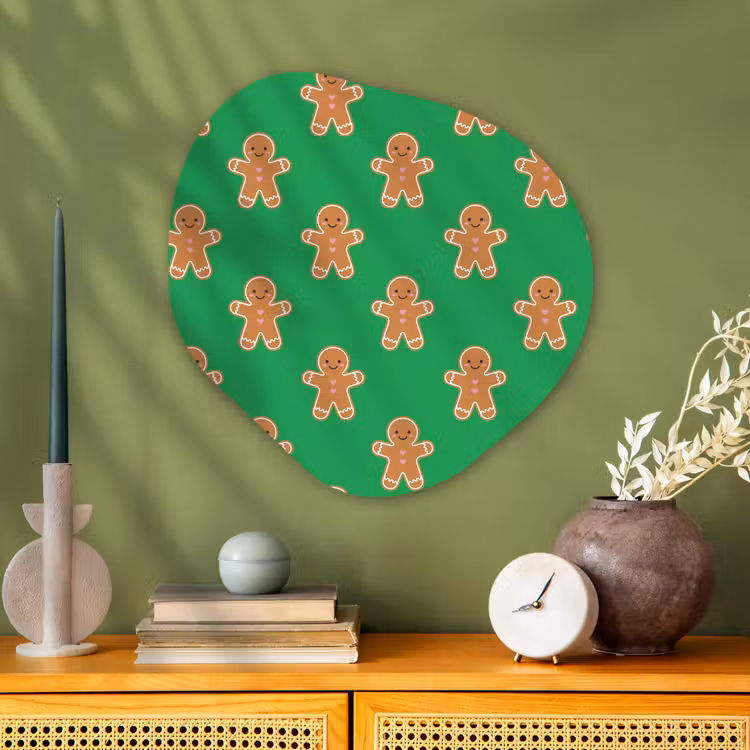 Organisch schilderij glas - Peperkoek - Kerst - Neon - Groen — 2