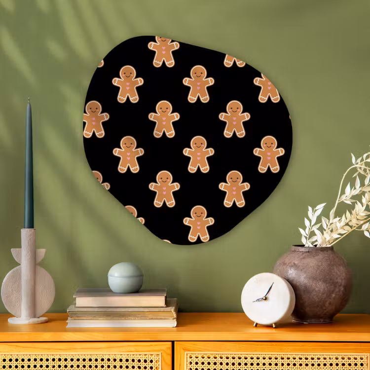 Organisch schilderij glas - Peperkoek - Kerst - Zwart — 2