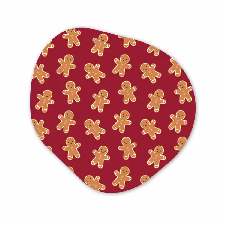 Organisch schilderij glas - Peperkoek - Rood - Bruin - Kerst — 1