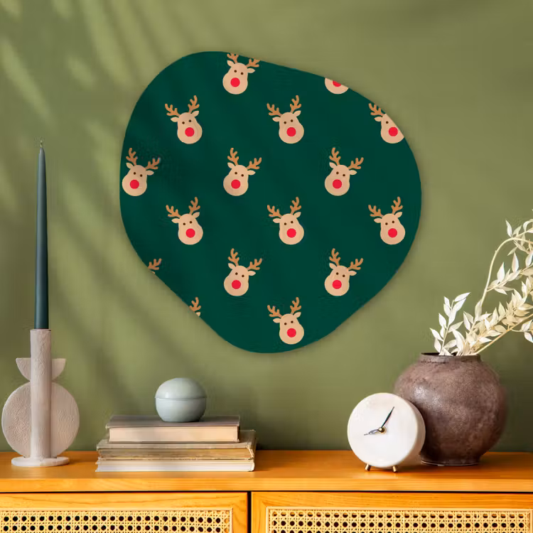 Organisch schilderij glas - Rendieren - Kerst - Groen — 2