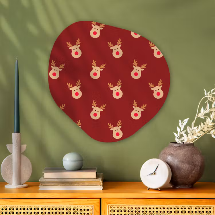 Organisch schilderij glas - Rendieren - Kerst - Rood - Bruin — 2