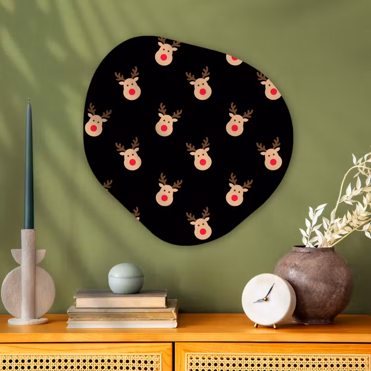 Organisch schilderij glas - Rendieren - Kerst - Zwart — 2